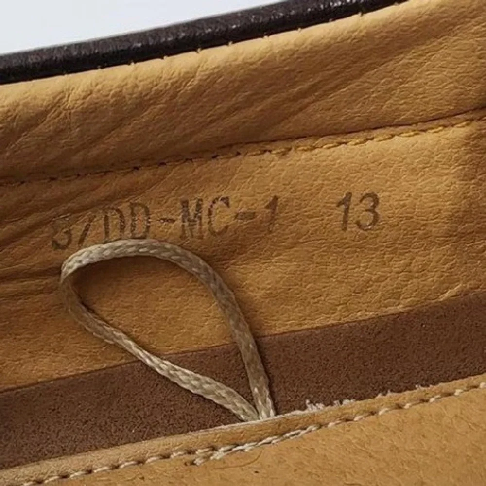 Franco Vanucci Mens Dark Brown Leather Slip‎ On Loafers Shoes Size 13